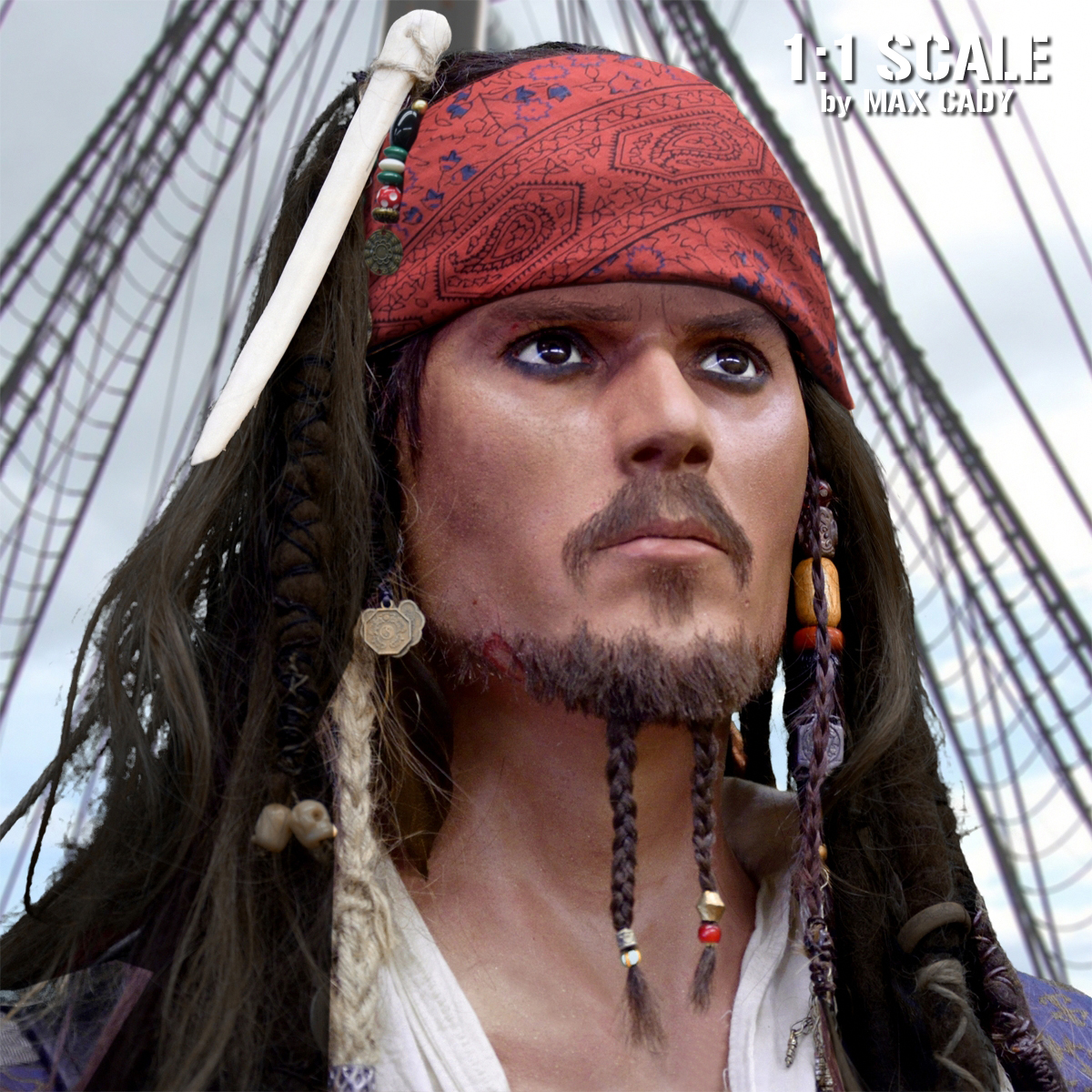 Jack Sparrow Johnny Depp Algodón Bandana como se utiliza en Piratas del Caribe
